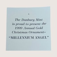 1990s Danbury Mint Gold Plated Millennium Angel Christmas Ornament