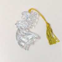 1990s Gorham Crystal Angel Holding Star Ornament