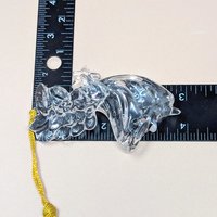 1990s Gorham Crystal Angel Holding Star Ornament