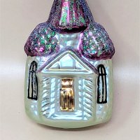 1990s Christopher Radko Blown Glass Church Ornament