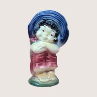 1950s Royal Copley Ceramic Blue Bonnet Girl Planter Pair