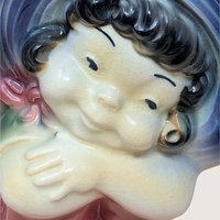 1950s Royal Copley Ceramic Blue Bonnet Girl Planter Pair