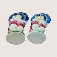 1950s Royal Copley Ceramic Blue Bonnet Girl Planter Pair