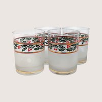 Vintage Culver Squire Red Ice Bucket and Glasses Set