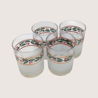 Vintage Culver Squire Red Ice Bucket and Glasses Set