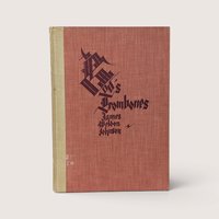 1955 hardcover book titled God's Trombones by James Weldon Johnson with a patterned terracotta cloth cover.