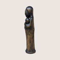 1960s Hand Carved Wooden Madonna and Child Figurine