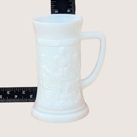 1970s Federal Glass Milk Glass Tavern Scene Stein Set