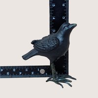 1990s Vintage Ceramic Crow Figurine Pair