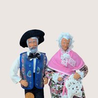 1970s Santons de Yolande French Terracotta Clay Figure Pair