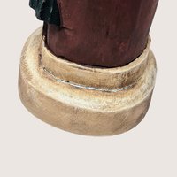 1990s Vintage Hand Carved Wood Slim Santa Claus Figurine