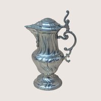 1970s Salzburger Zinnstube Austrian Pewter Pitcher and Cups Serving Set
