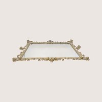 1920s Antique Hollywood Regency Large Mirrored Vanity Serving Tray