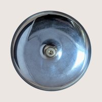 1950s Kromex Swirl Clear Glass Candy Dish with Chrome Lid