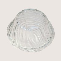 1950s Kromex Swirl Clear Glass Candy Dish with Chrome Lid