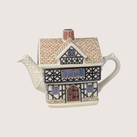 1990s Sadler England Tudor House Ceramic Decorative Teapot