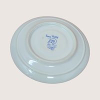 1962 Nancy Prentiss Blue Twilight Fine China Tea Cup and Saucer Set of 6