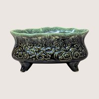 1960s Hull Pottery B32 Floral Footed Planter