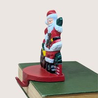 Vintage Cast Iron Santa Claus Stocking Holder