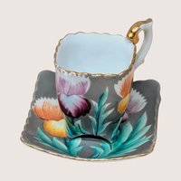1940s Trimont Occupied Japan Thistle Demitasse Cup and Saucer