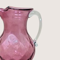 1960s Fenton Cranberry Diamond Optic Pitcher