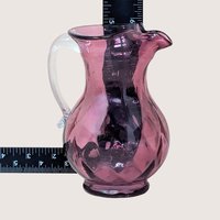 1960s Fenton Cranberry Diamond Optic Pitcher
