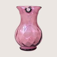 1960s Fenton Cranberry Diamond Optic Pitcher