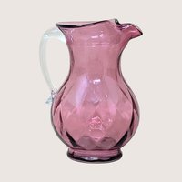 1960s Fenton Cranberry Diamond Optic Pitcher