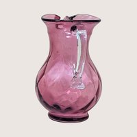 1960s Fenton Cranberry Diamond Optic Pitcher