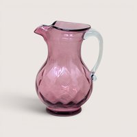 1960s Fenton Cranberry Diamond Optic Pitcher