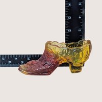 1970s Fenton Amberina Daisy and Button Glass Shoe