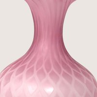 Vintage Murano Art Glass Vase Pink Diamond Quilt