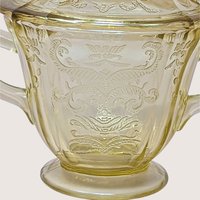 1930s Federal Glass Madrid Pattern Sugar Bowl and Creamer Set