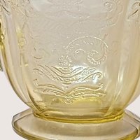 1930s Federal Glass Madrid Pattern Sugar Bowl and Creamer Set