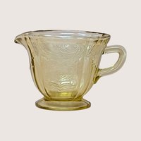 1930s Federal Glass Madrid Pattern Sugar Bowl and Creamer Set