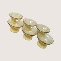 1930s Federal Glass Madrid Pattern Sherbet Cups Set of 6
