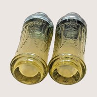 1930s Federal Glass Madrid Amber Salt and Pepper Shakers Pair