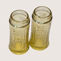 1930s Federal Glass Madrid Amber Salt and Pepper Shakers Pair