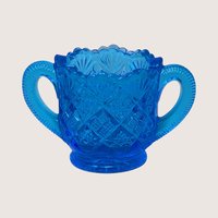 1960s Westmoreland Thumbelina Blue Toy Sugar Creamer and Butter Set