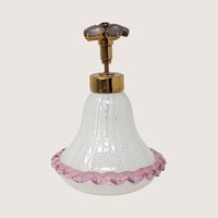 1950s Murano Latticino Glass Perfume Bottle with Jeweled Atomizer