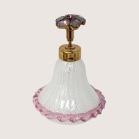 1950s Murano Latticino Glass Perfume Bottle with Jeweled Atomizer