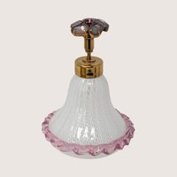 1950s Murano Latticino Glass Perfume Bottle with Jeweled Atomizer