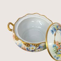 1910s Coronet Limoges Porcelain Floral Covered Tureen
