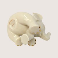 1980s Lenox Porcelain Elephant Figurine with Gold Accents