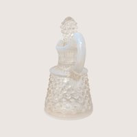 1950s Fenton White Opalescent Hobnail Cruet with Stopper