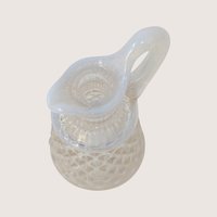 1950s Fenton White Opalescent Hobnail Cruet with Stopper
