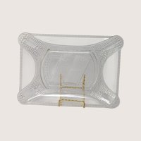1880s Early American Pressed Glass Open Book Bread Tray