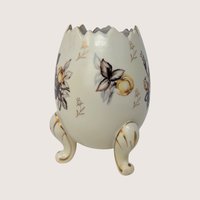 1960s Napcoware Floral Footed Egg Vase