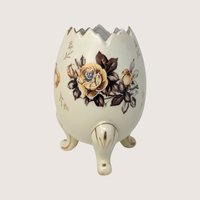1960s Napcoware Floral Footed Egg Vase