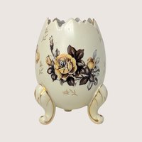 1960s Napcoware Floral Footed Egg Vase